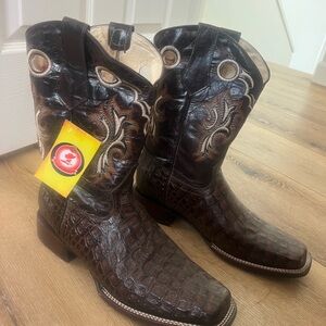 Genuine Learher Brown Western Cowboy Boots
